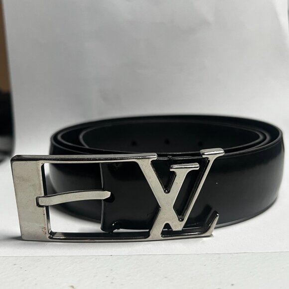 LOUIS VUITTON BLACK CALFSKIN BELT M9840 - Picture 1 of 7
